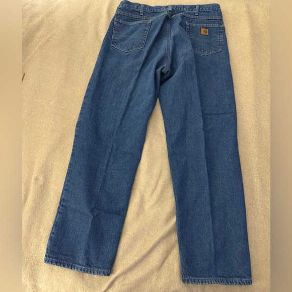 Carhartt Rugged Flex Relaxed Fit Light Wash Denim Blue Jeans Size 38X32 Mens - Picture 4 of 9